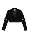 Coperni Hybrid Cropped Tailored Jacket In Black