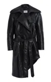 Coperni Hybrid Cut-out Python Trench Coat In Black