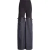 Coperni Hybrid Denim Flare Trousers In Black Blue