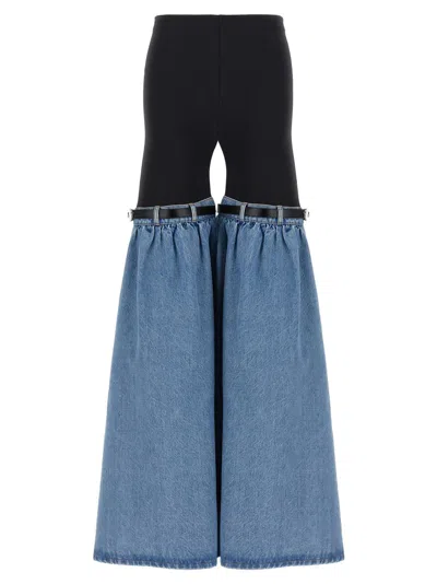 Coperni 'hybrid Denim Flare' Pants In Blue