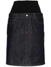 Coperni Blue Hybrid Denim Midi Skirt In Blue