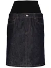 Coperni Blue Hybrid Denim Midi Skirt In Blue