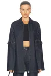 Coperni Hybrid Denim Overshirt In Blue