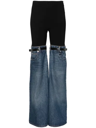Coperni Hybrid Denim-panels Trousers In Black