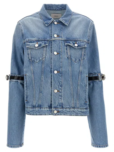 Coperni Hybrid Denim Short Casual Jackets And Parka Blue