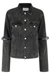 Coperni Oversized Black Denim Jacket With Unique Strap Details