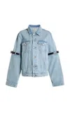Coperni Hybrid Denim Short Jacket In Light Wash