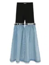 Coperni Wide Leg Elastic Waistband Trousers With Contrast Fabric In 黑色