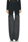 Coperni Womens Black Grey Hybrid Contrast-texture Wide-leg High-rise Denim Trousers In Black & Washed Black