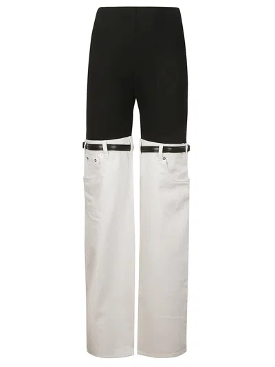 Coperni Hybrid Denim Trousers In Black-white