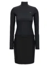 Coperni Structured High Neck Dress With Belt Loops In Black