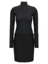 Coperni Structured High Neck Dress With Belt Loops In Black