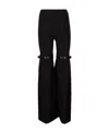 Coperni Womens Black Grey Hybrid Contrast-texture Wide-leg High-rise Denim Trousers In Black