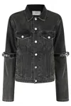 Coperni Oversized Black Denim Jacket With Unique Strap Details
