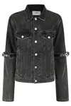 Coperni Oversized Black Denim Jacket With Unique Strap Details
