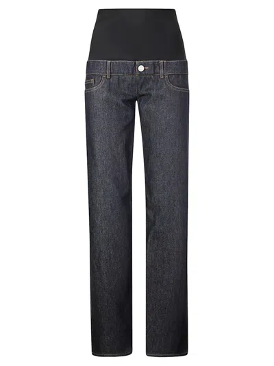 Coperni Hybrid Jersey Denim Trousers In Blue