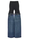 Coperni Hybrid Jersey And Denim Flared Pants