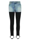Coperni Layered Denim Shorts With Ribbed Leggings And Secure Fit In Black
