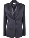 Coperni Modern Ribbed Jacket Notched Lapel In Black