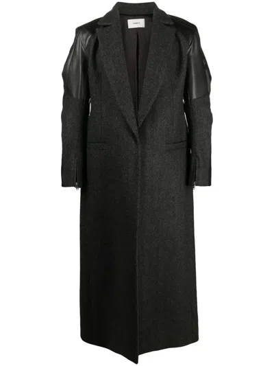 Coperni Hybrid Tailored Chevron Coat In Grey