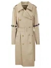 Coperni Hybrid Belted Long Trench Coat In Beige