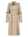 Coperni Hybrid Belted Long Trench Coat In Beige