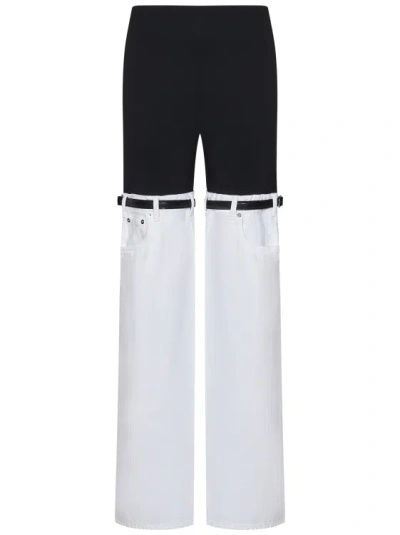 Coperni Hybrid Trousers In Black Jersey In White