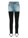 Coperni Layered Denim Shorts With Ribbed Leggings And Secure Fit In Black