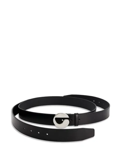 Coperni Infinity Logo-buckle Leather Belt In Black