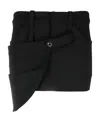 Coperni Woman Black Stretch Polyester Blend Miniskirt In Black