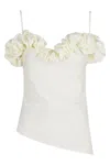 Coperni Ivory Ruffle-detail Jersey Top