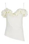 Coperni Ivory Ruffle-detail Jersey Top In Neutrals