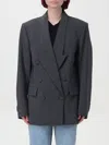 Coperni Woman Blazer Charcoal Size M Virgin Wool, Elastane In Grey