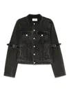 Coperni Oversized Black Denim Jacket With Unique Strap Details In Black