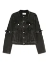 Coperni Oversized Black Denim Jacket With Unique Strap Details In Black