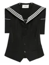 Coperni Tailored Vest Sailor Collar In Black