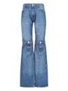 Coperni Light Blue Jeans With Open Knee In Blue