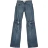 Coperni Flared Denim Trousers With Cut-out Detail In Blue