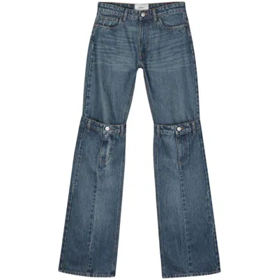 Coperni Layered-design Cotton Jeans In Blue
