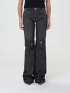 Coperni Gray Open Knee Jeans In Black