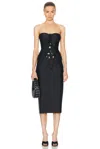Coperni 'knot Gala' Midi Black Dress With Adjustable Knots In Black