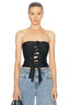 Coperni Jersey Knotted Gala Top In Black