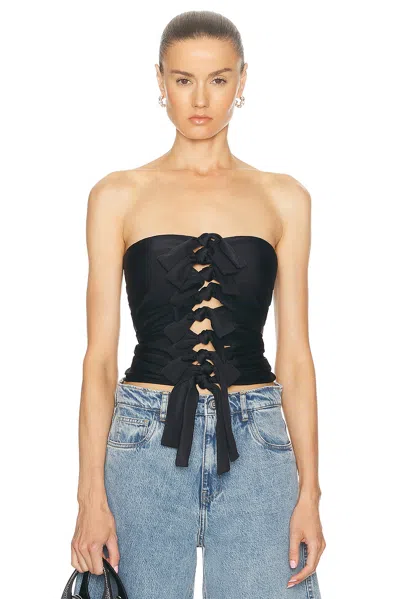 Coperni Jersey Knotted Gala Top In Black
