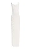 Coperni Jersey Maxi Logo Dress In White