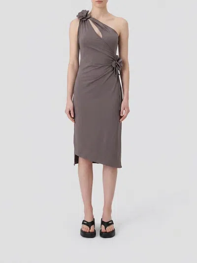 Coperni ジャージーワンショルダードレス In Brown