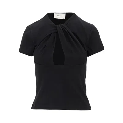 Coperni Jersey T-shirt With Cut-out Details In Black