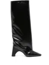 Coperni Knee-high Black Boots With Sculptural Heel In Multi