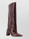 Coperni Knee-high Leather Block Heel Boots In Brown