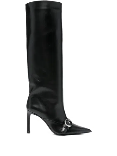 Coperni Knee-high Pointed-toe Boots In Black