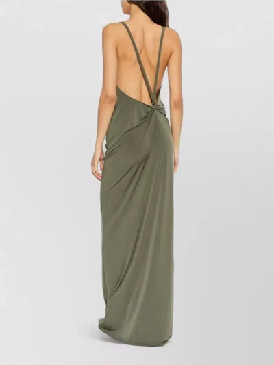 Coperni Knee Length Dress Backless Draped Ring In Animal Print